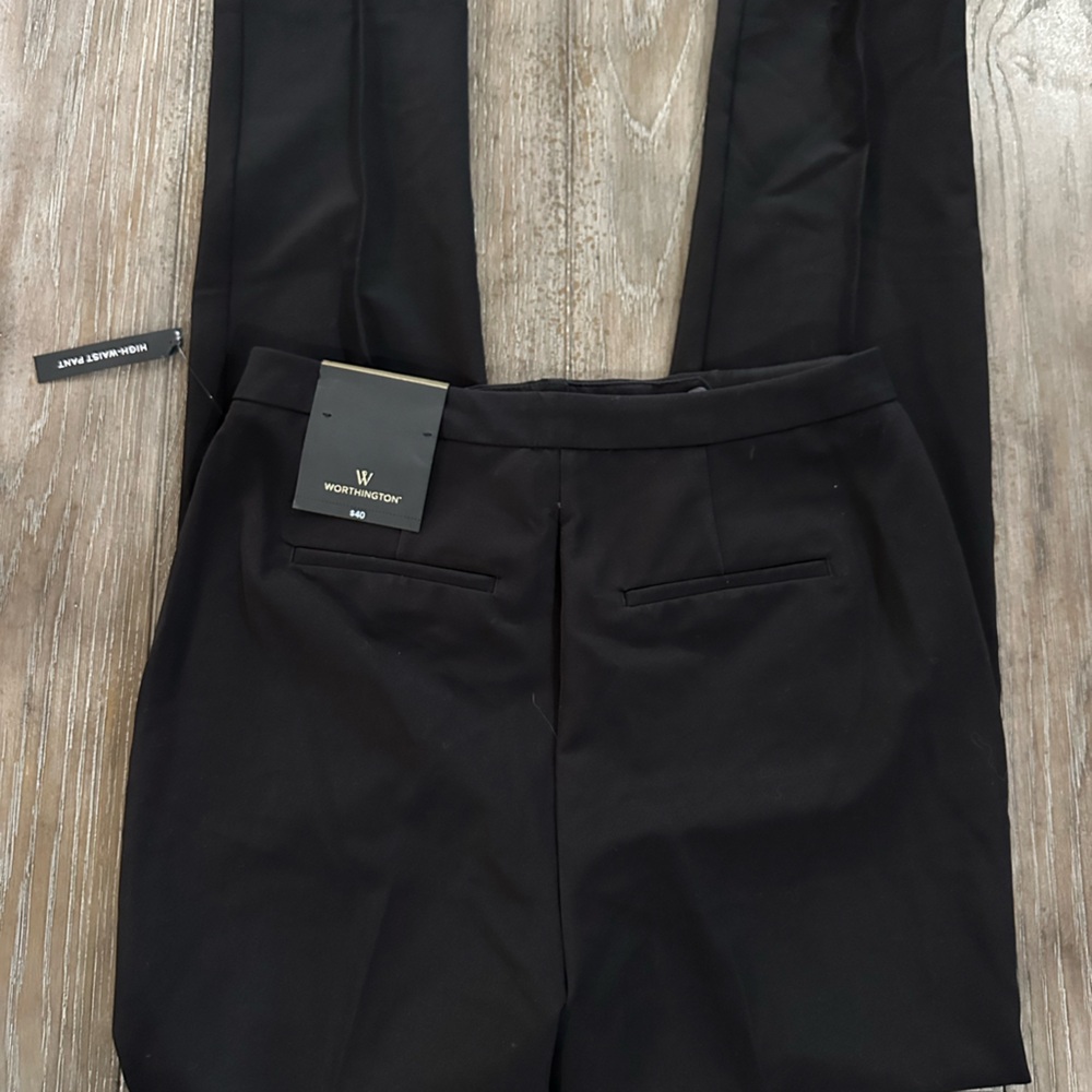 Worthington Black High-Waisted Pants with Gold Zipper Accents - Picture 8 of 15